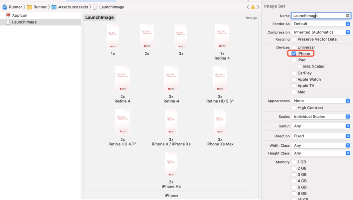 iOS/flutterLaunchImage启动图尺寸适配