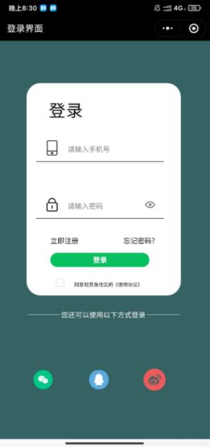 微信小程序实现登录界面示例
