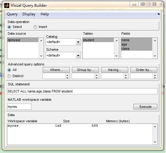 matlabVQB操作MYSQL数据库及中文乱码解决