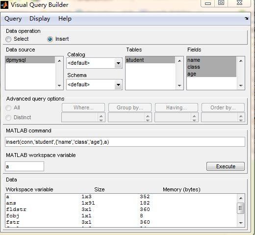 matlab-VQB操作MYSQL数据库及中文乱码解决