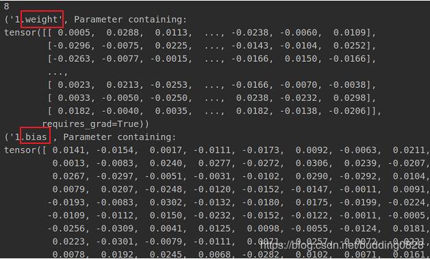 pytorch如何实现打印模型的参数值
