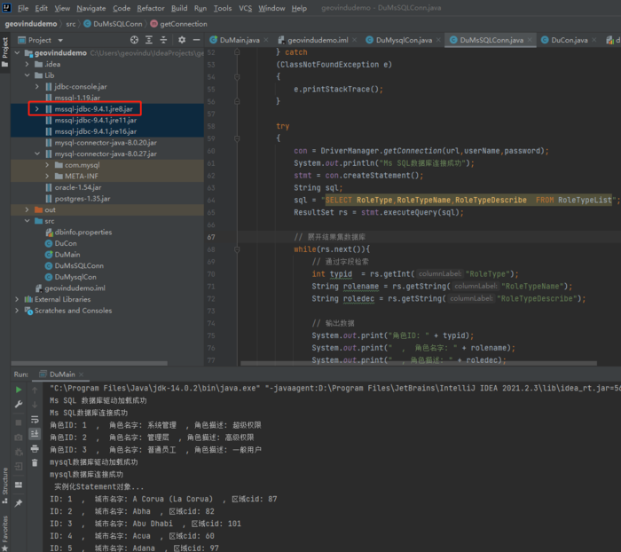 java: MS Sql  Server Connection using JDK 14.02