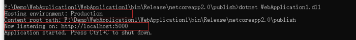 ASP.NET Core 发布之后通过命令控制监听地址和环境变量