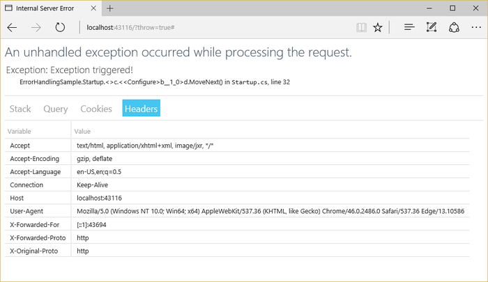 ASP.NET Core 中文文档 第三章 原理（5）错误处理