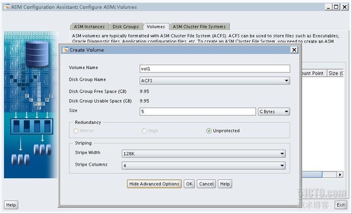 配置Oracle ACFS集群文件系统