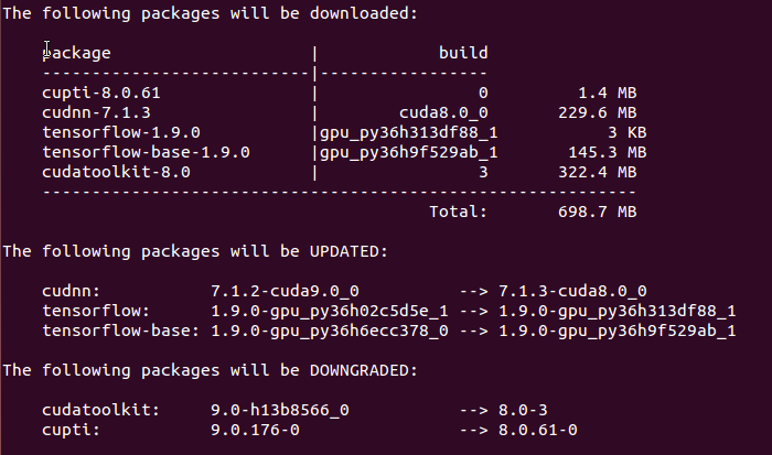 （原）ubuntu中使用conda安装tensorflow-gpu