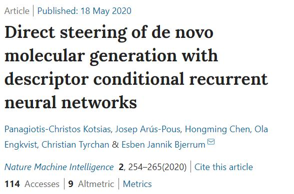 Nat. Mach. Intell. | 利用条件循环神经网络生成特定性质分子