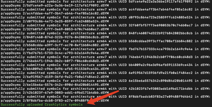 Firebase Crashlytics dSYM文件上传