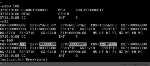 Intel CPU的CPUID指令（一） - whowin - DOS编程技术